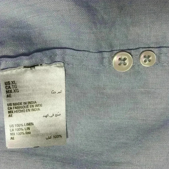 Club Room Luxury 💯 Linen Long Sleeve  Button down. Men's XL - Picture 4 of 8